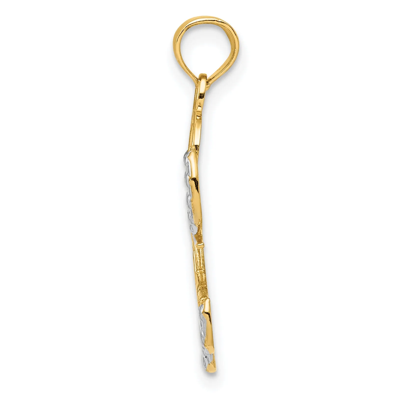 14K Gold Rhodium-Plated LOVE Angel Pendant  Elegant, Timeless Symbol