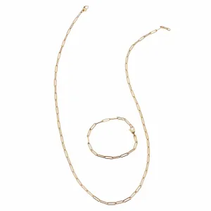 14K Gold Small Paper Clip Necklace 2.0mm