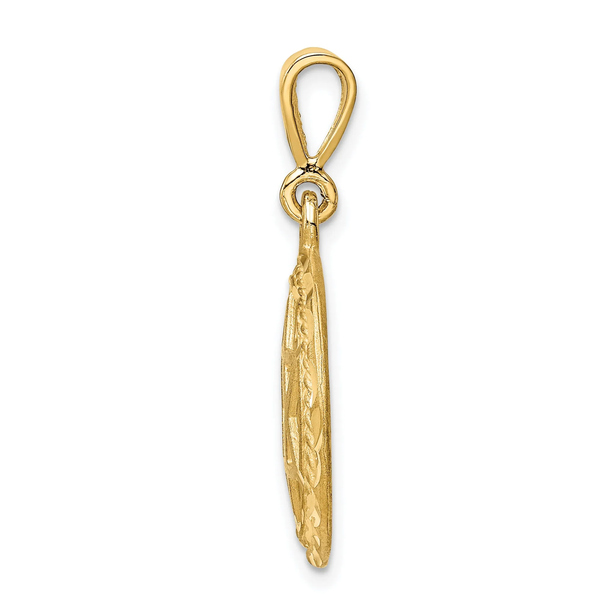 14K Gold Star of David Charm with Concave Design  Elegant Symbol of Faith