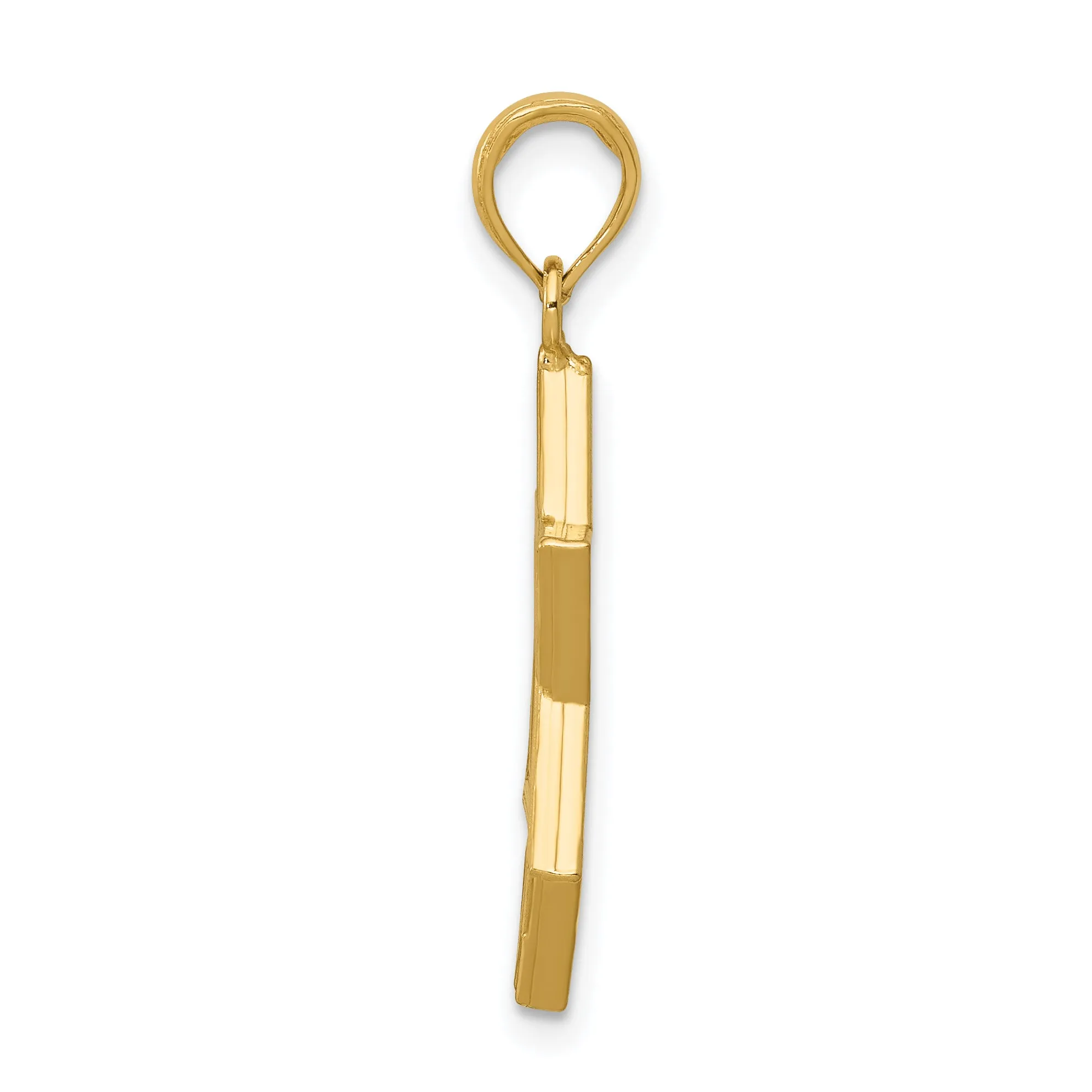14K Gold Star of David Pendant with Polished Finish  Sophisticated & Solid Design