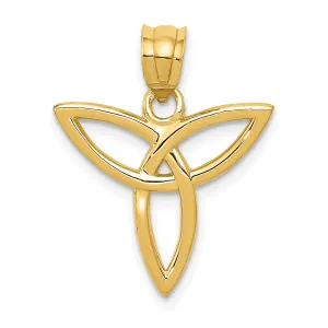 14K Gold Trinity Symbol Charm with Polished Finish