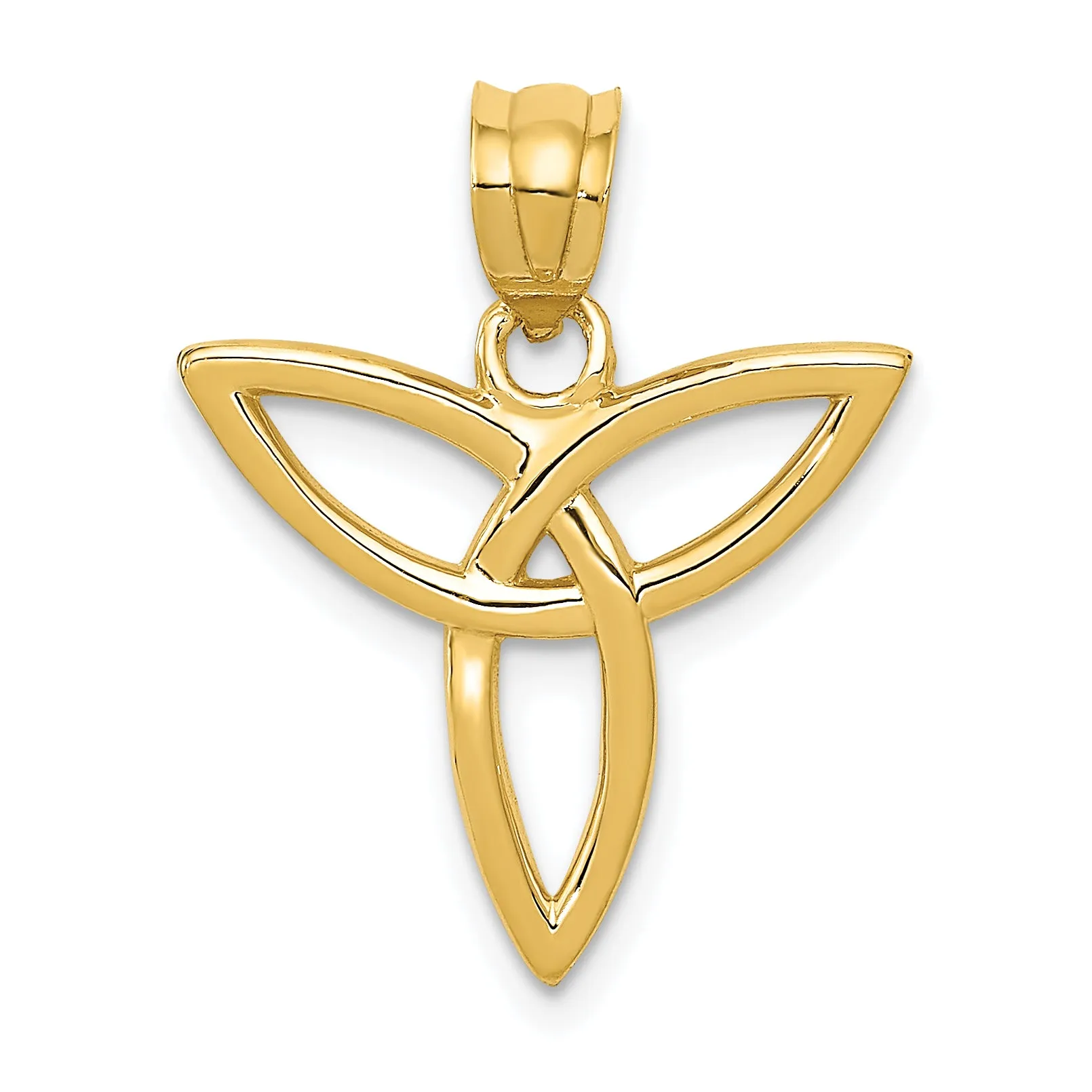 14K Gold Trinity Symbol Charm with Polished Finish