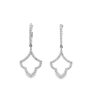14K White Gold 0.55ctw Diamond Drop Earrings