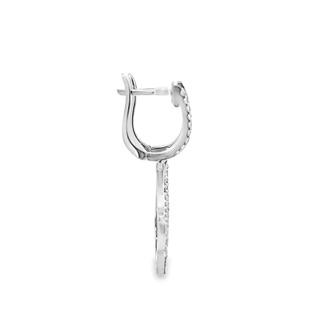 14K White Gold 0.55ctw Diamond Drop Earrings