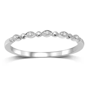 14K White Gold Diamond Accent Wedding Band
