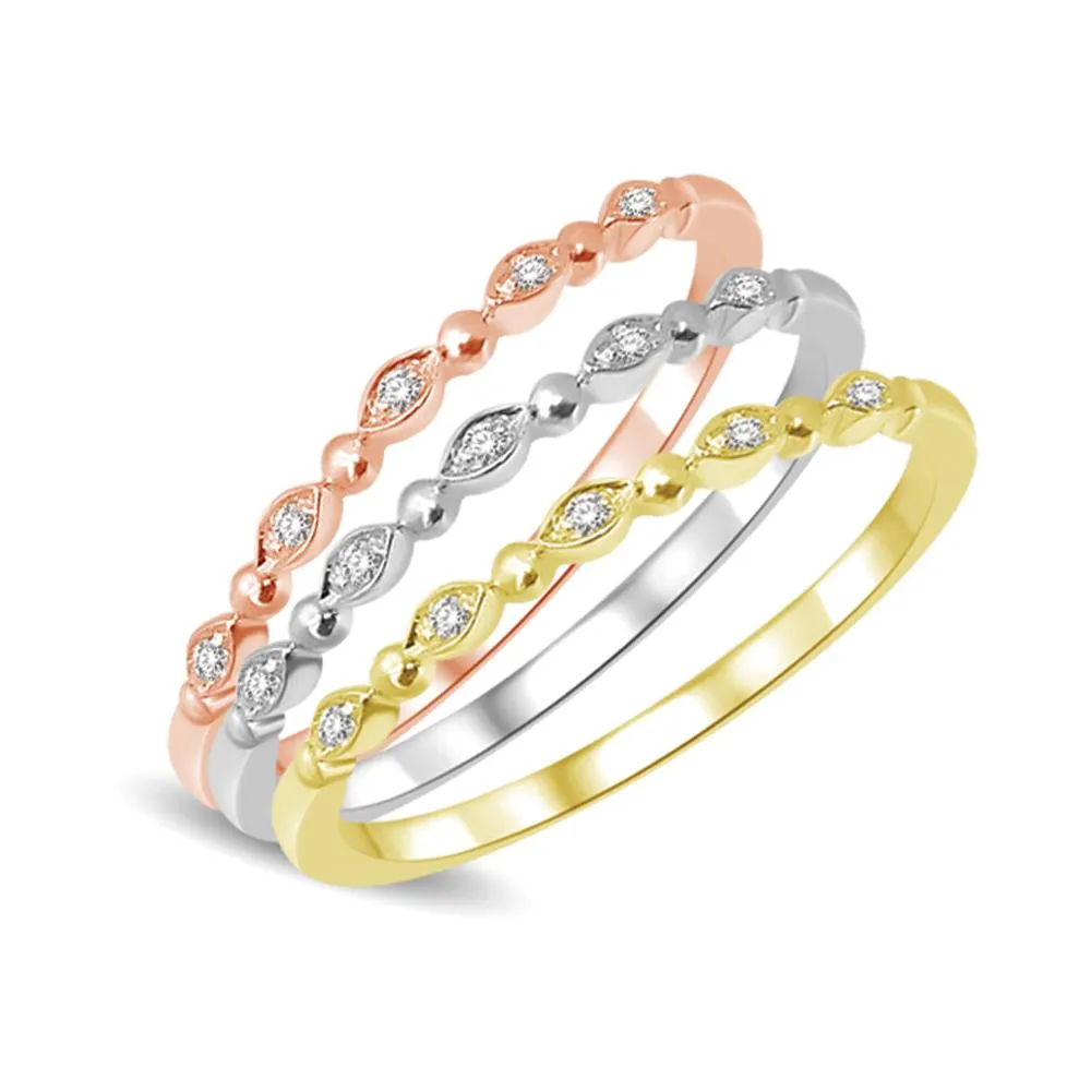 14K White Gold Diamond Accent Wedding Band