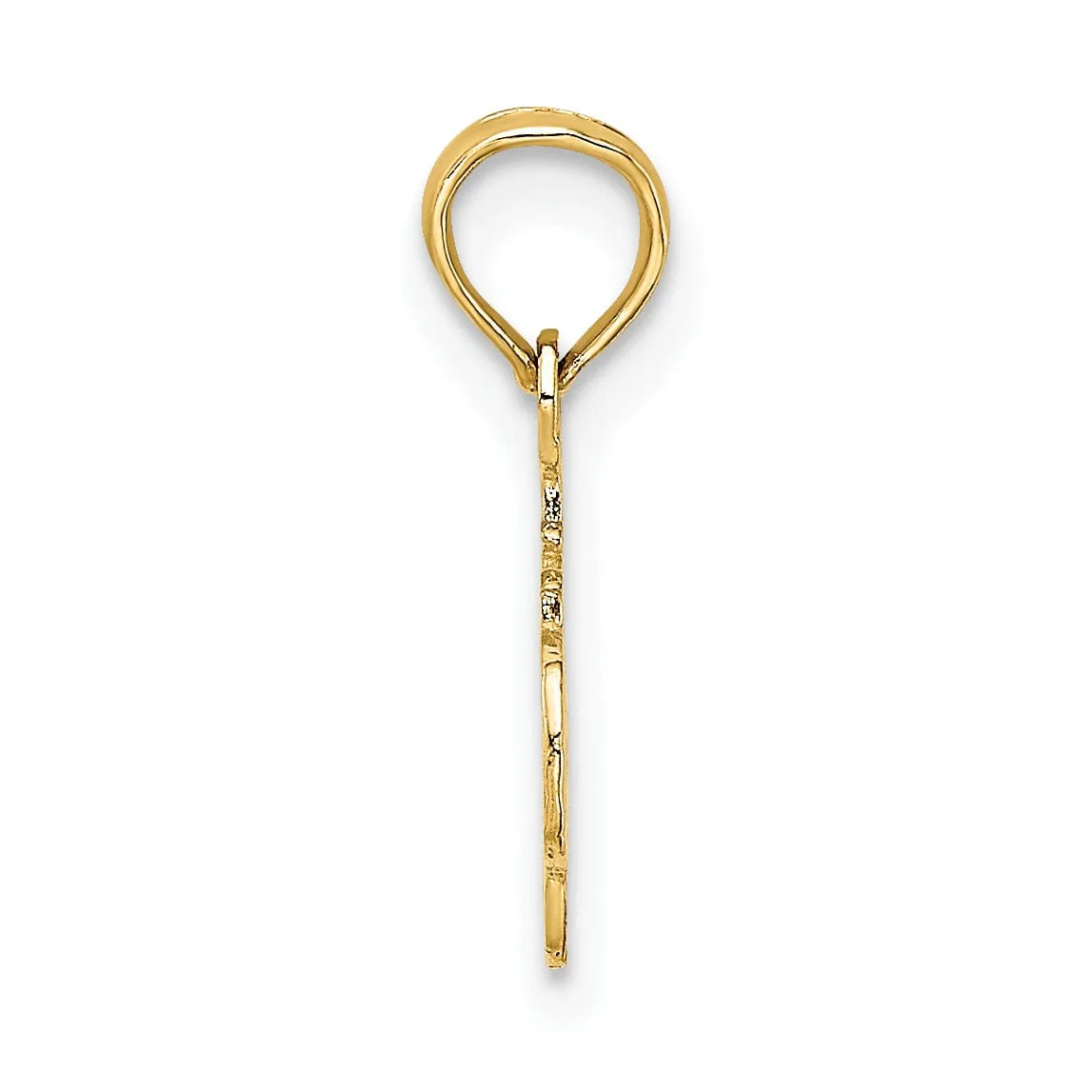 14K Yellow Gold #1 DAUGHTER in Script Design Pendant