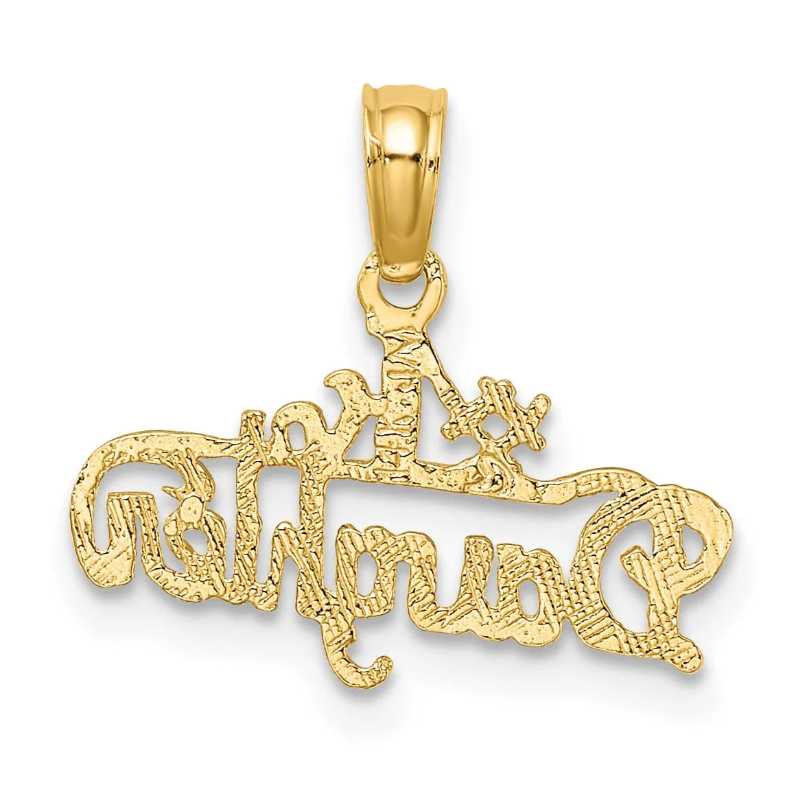 14K Yellow Gold #1 DAUGHTER in Script Design Pendant
