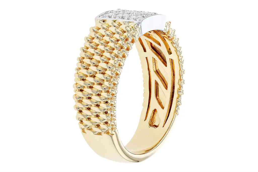 14K Yellow Gold Contemporary Diamond Ring