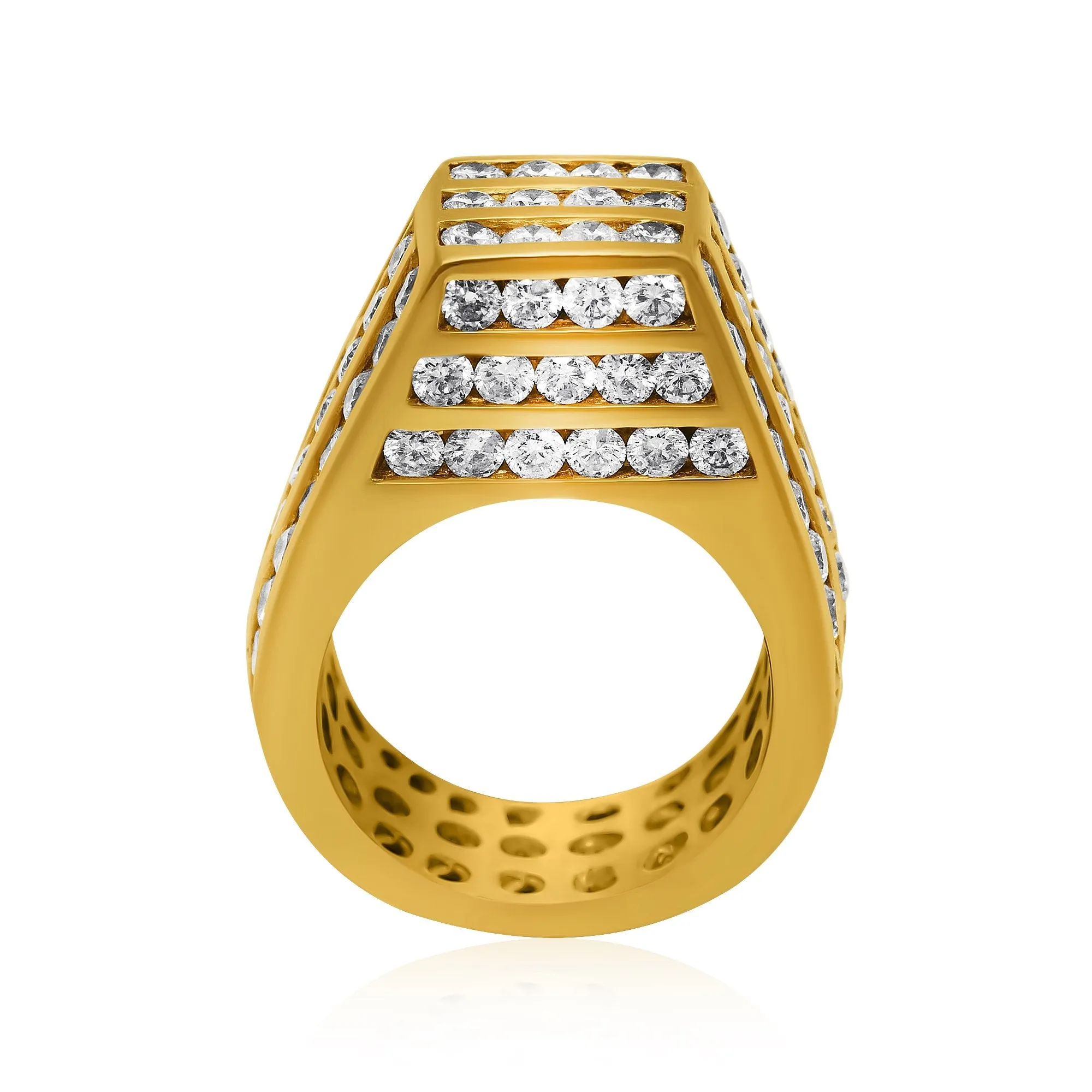 14k Yellow Gold Diamond Tower Ring 9 Ctw
