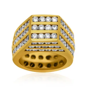 14k Yellow Gold Diamond Tower Ring 9 Ctw