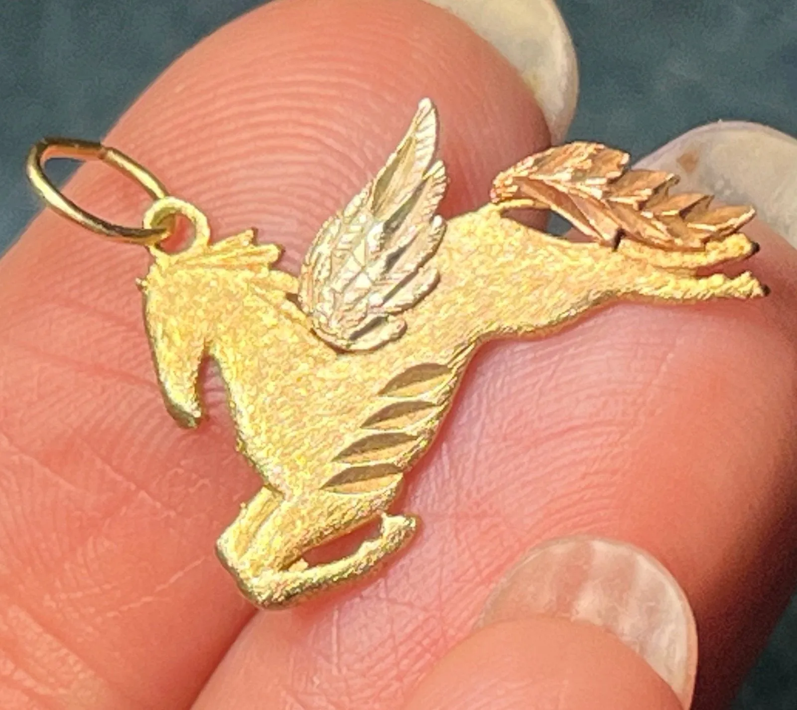14k Yellow   Rose   White Gold PEGASUS Pendant
