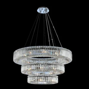 (18 26 36) Inch Round Crystal Chandelier Three Tiers Modern Chandelier for Living Room