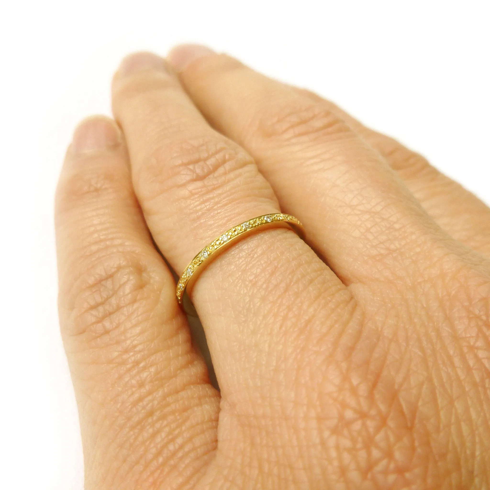 18ct gold and pave set diamond ring
