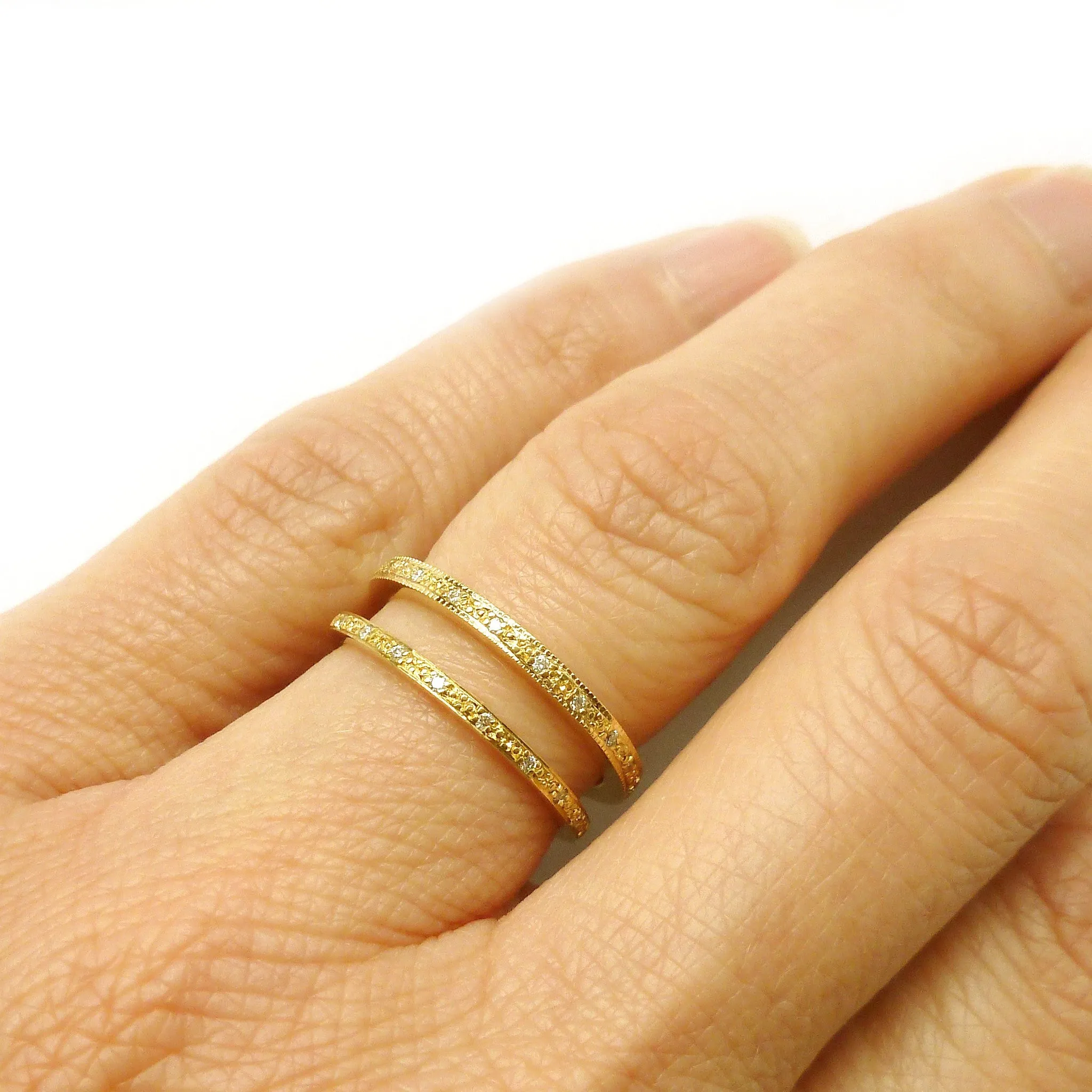 18ct gold and pave set diamond ring