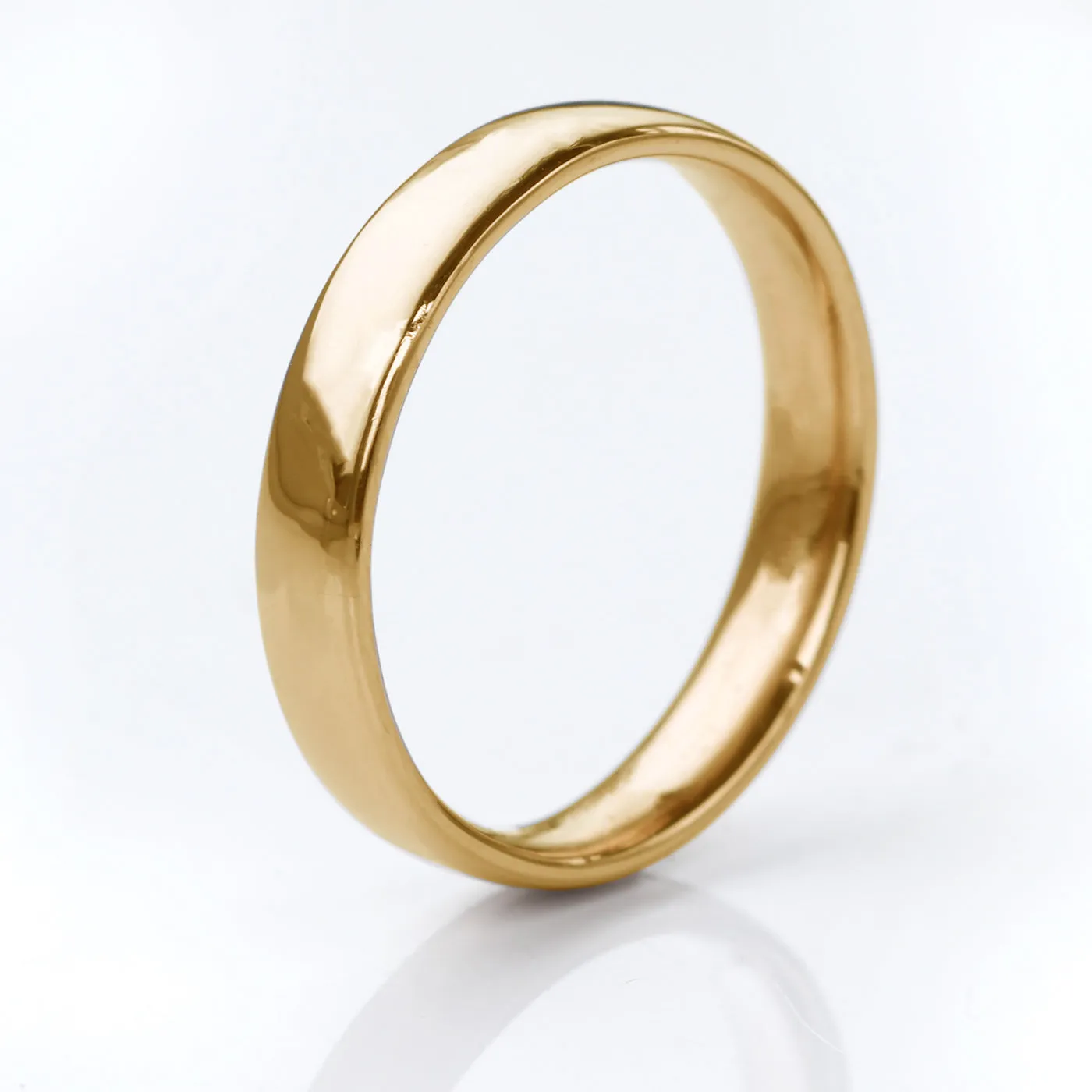18ct Polished Rose Gold 4mm Comfort Fit (Court) Wedding Ring