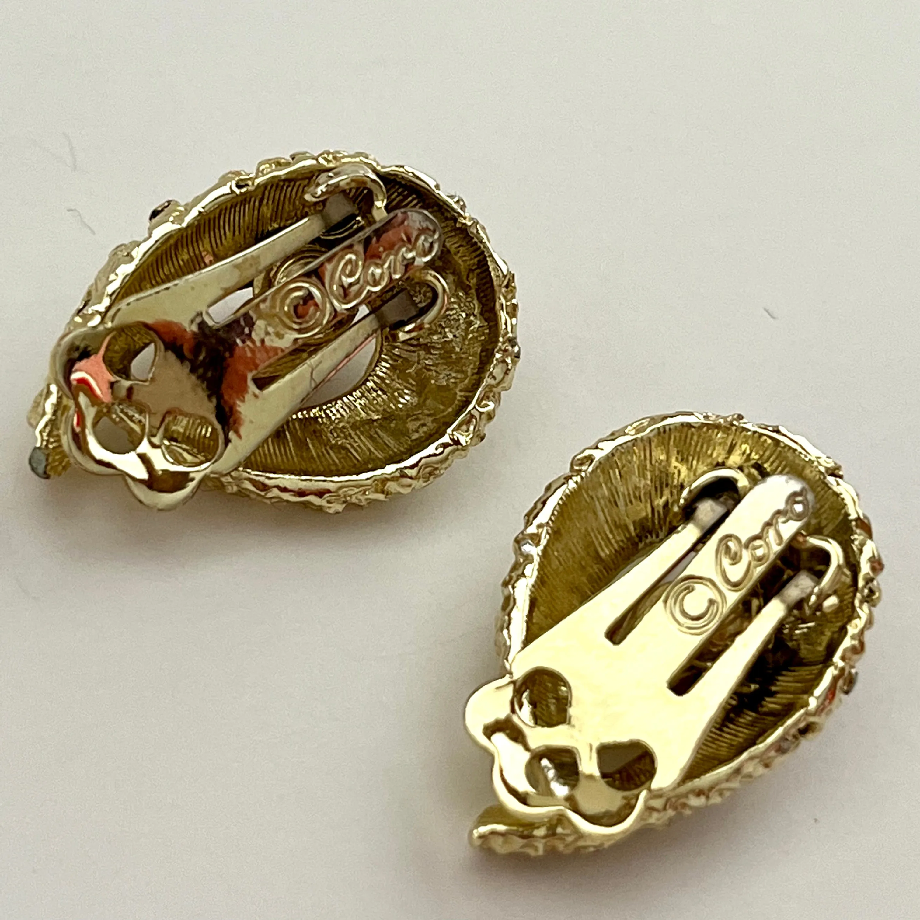1960s Coro Pink Rhinestone Earrings