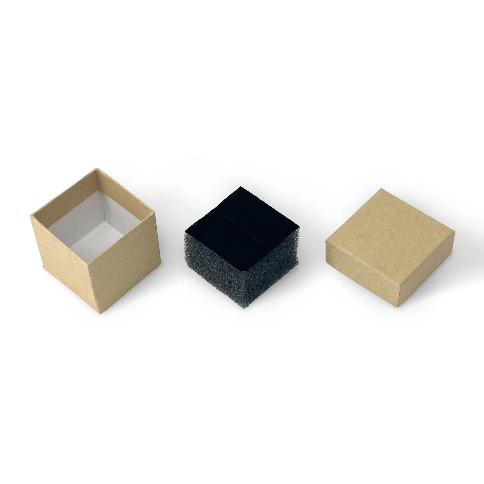 2 1/8" x 1 5/8" Kraft Paper Earring Box with Black Foam Insert
