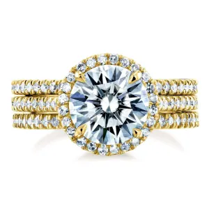 2.4ct Capri Round 3pc Yellow Bridal Set