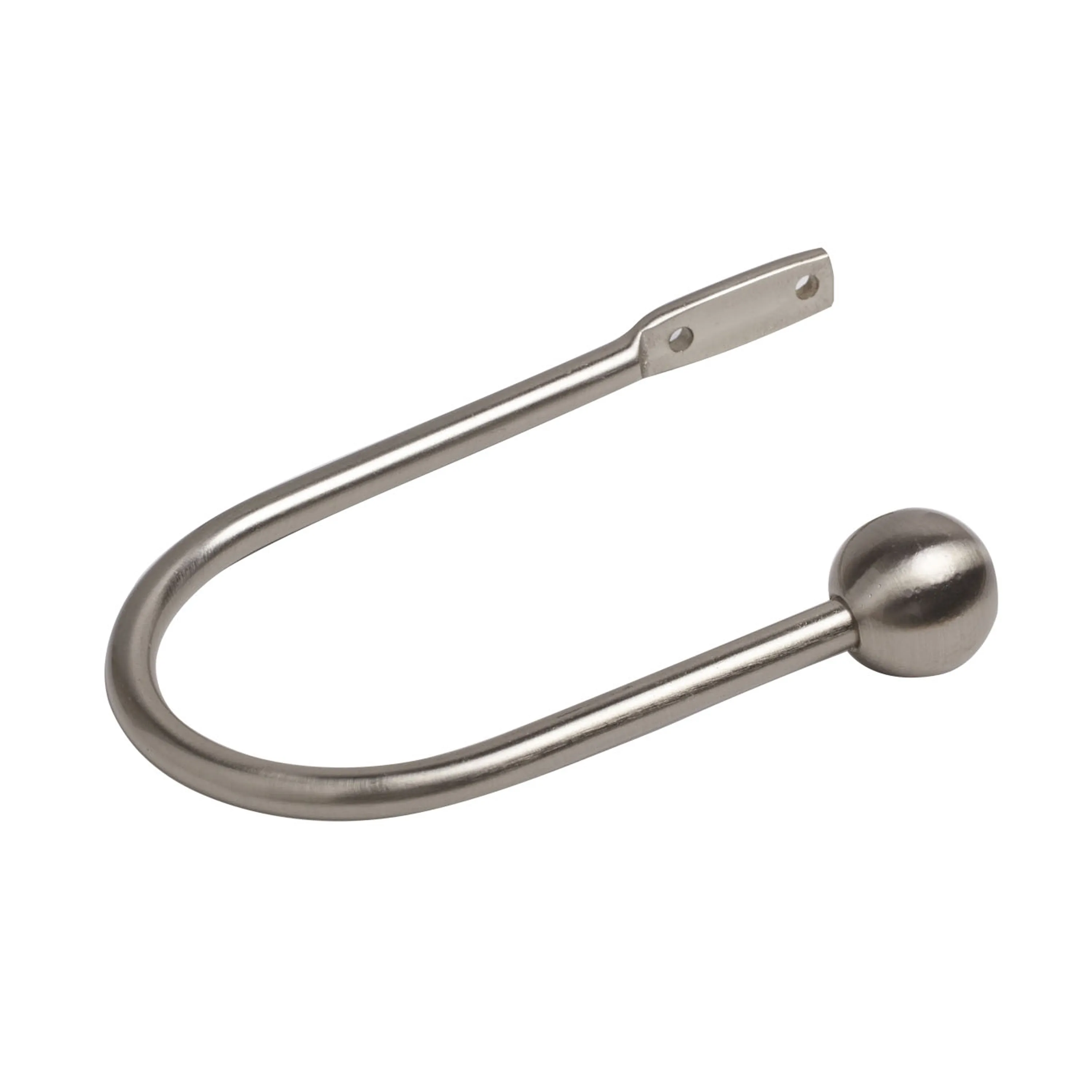 28mm Stud Fixed Metal Curtain Pole Satin Silver