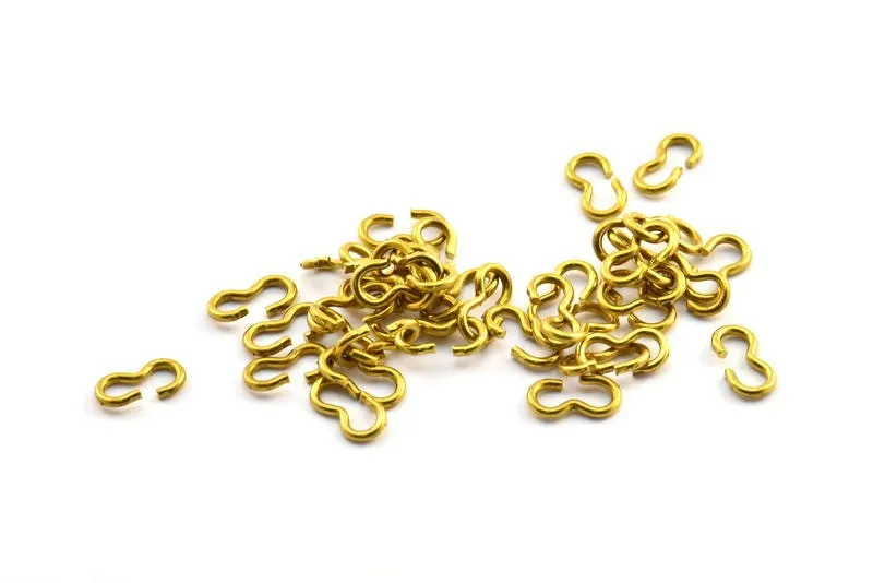 3 Shaped Connector, 50 Raw Brass 3 Shaped Connectors, Findings (10x5x1.2mm) Y338 Y109