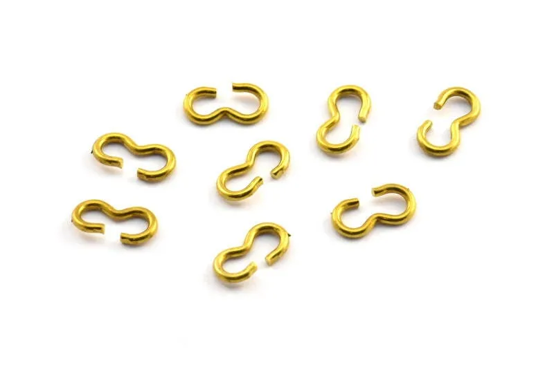 3 Shaped Connector, 50 Raw Brass 3 Shaped Connectors, Findings (10x5x1.2mm) Y338 Y109