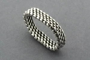 4 Row Sterling Silver Woven Mesh Ring