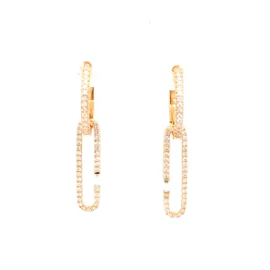 .46 Pave Diamond Drop Earrings in 18k Yellow Gold