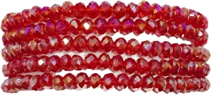 5 Pcs Crystal Bracelets for Women Stackable Layering Stretch Bracelets Glass Bead Bracelet Boho Bracelet Set