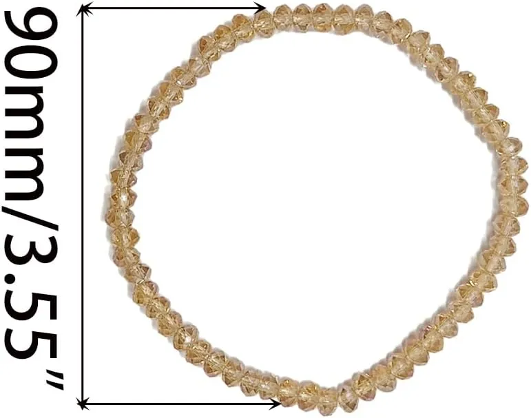 5 Pcs Crystal Bracelets for Women Stackable Layering Stretch Bracelets Glass Bead Bracelet Boho Bracelet Set