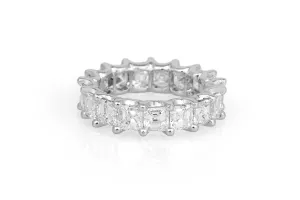 8.12 Carat Square Emerald Cut Diamond Eternity Band
