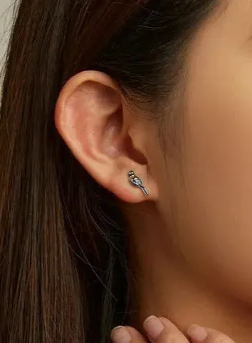 925 Sterling Silver Dainty Birds Earrings