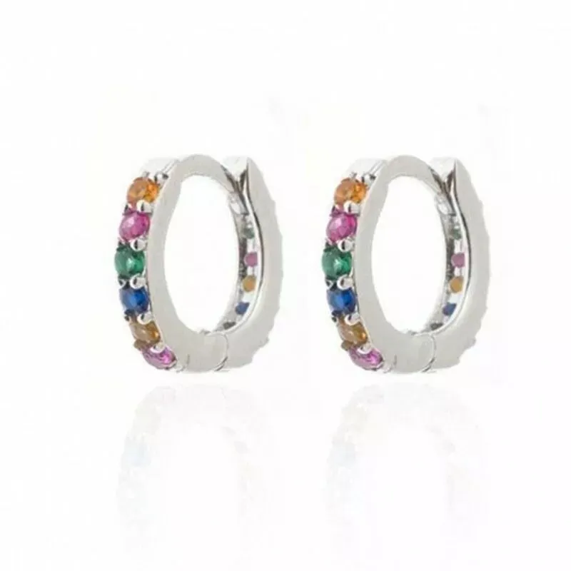 925 Sterling Silver Plated Crystal Huggie Hoop Earrings | Women’s Jewellery Gift for All Occasions