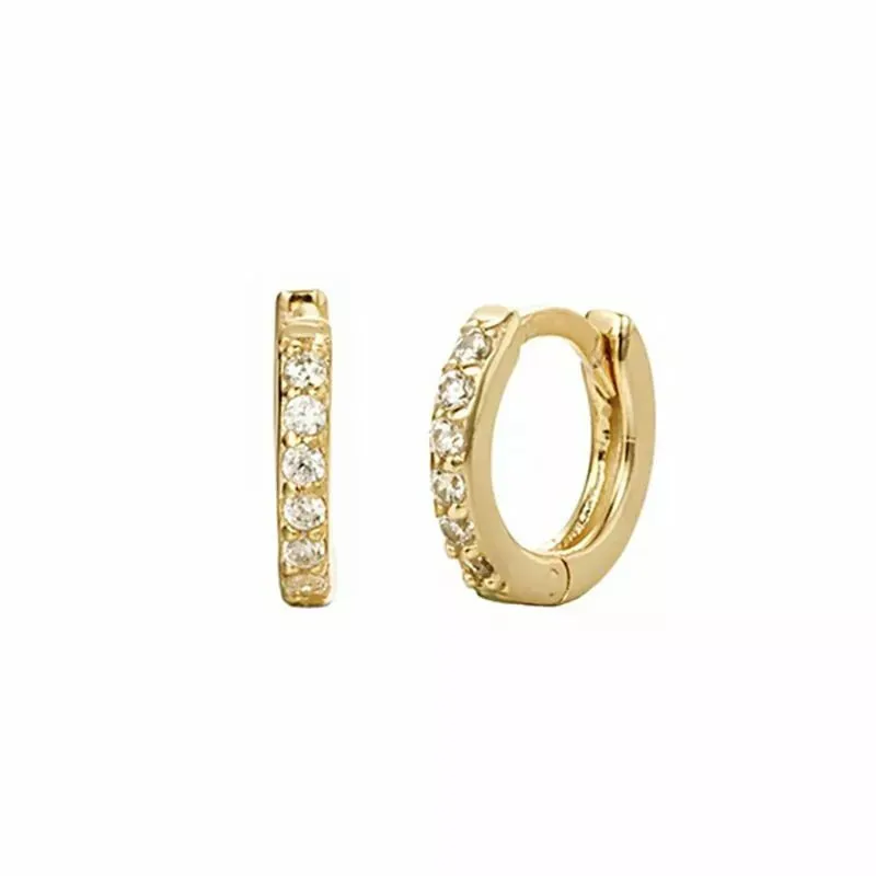 925 Sterling Silver Plated Crystal Huggie Hoop Earrings | Women’s Jewellery Gift for All Occasions