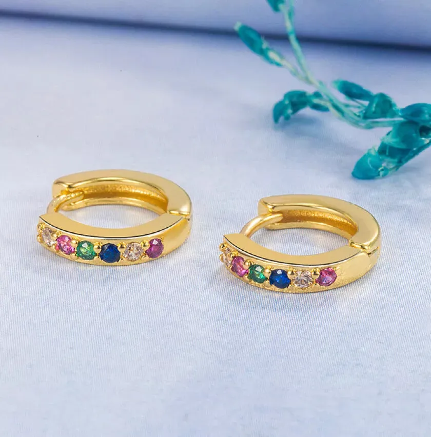 925 Sterling Silver Plated Crystal Huggie Hoop Earrings | Women’s Jewellery Gift for All Occasions