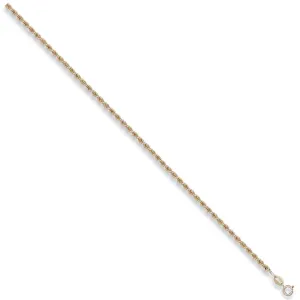 9ct Yellow Gold Hollow 2.7mm 22 Inch Rope Necklace 3.9g