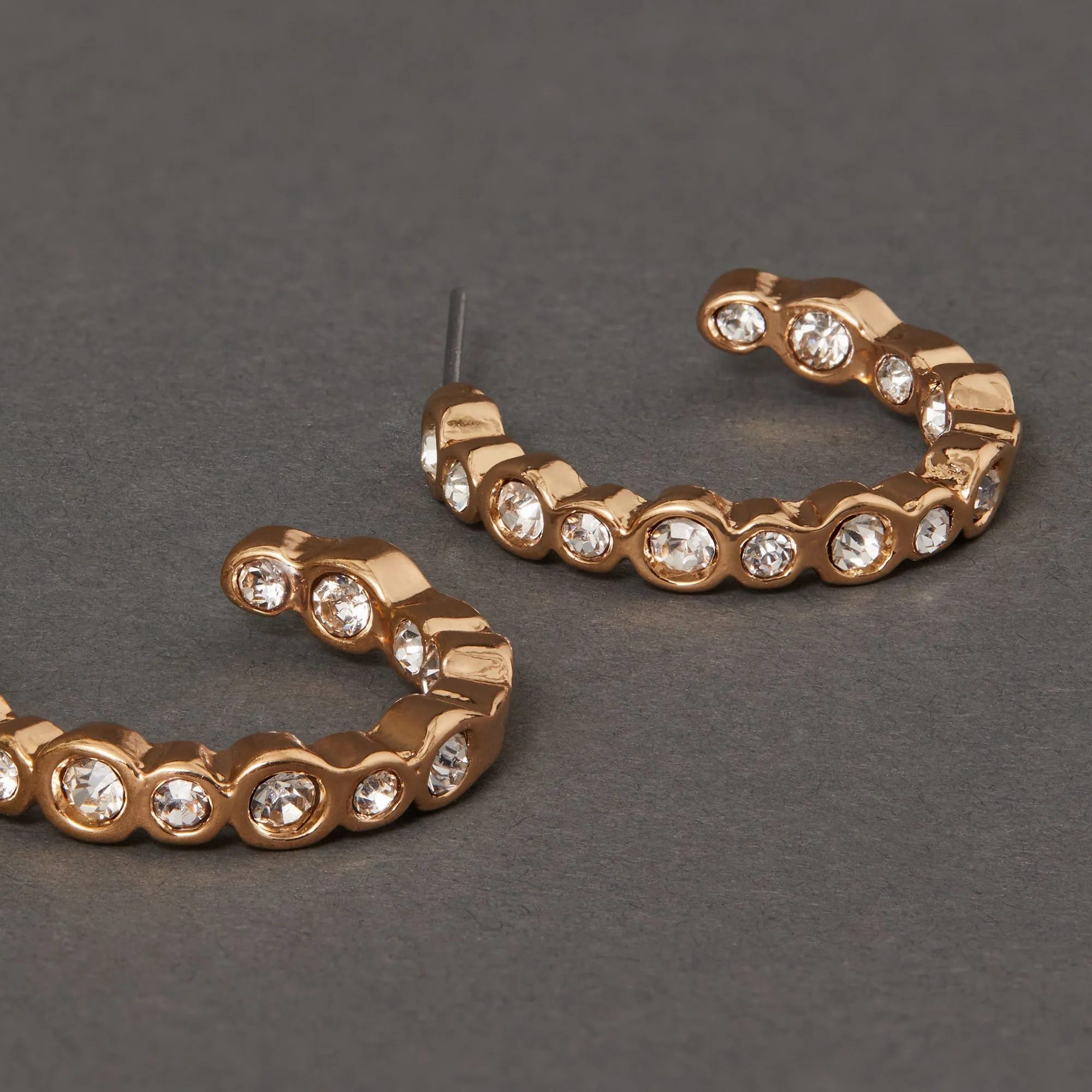 Accessorize London Women's Gold Gem Stone Gold Hoop Earring