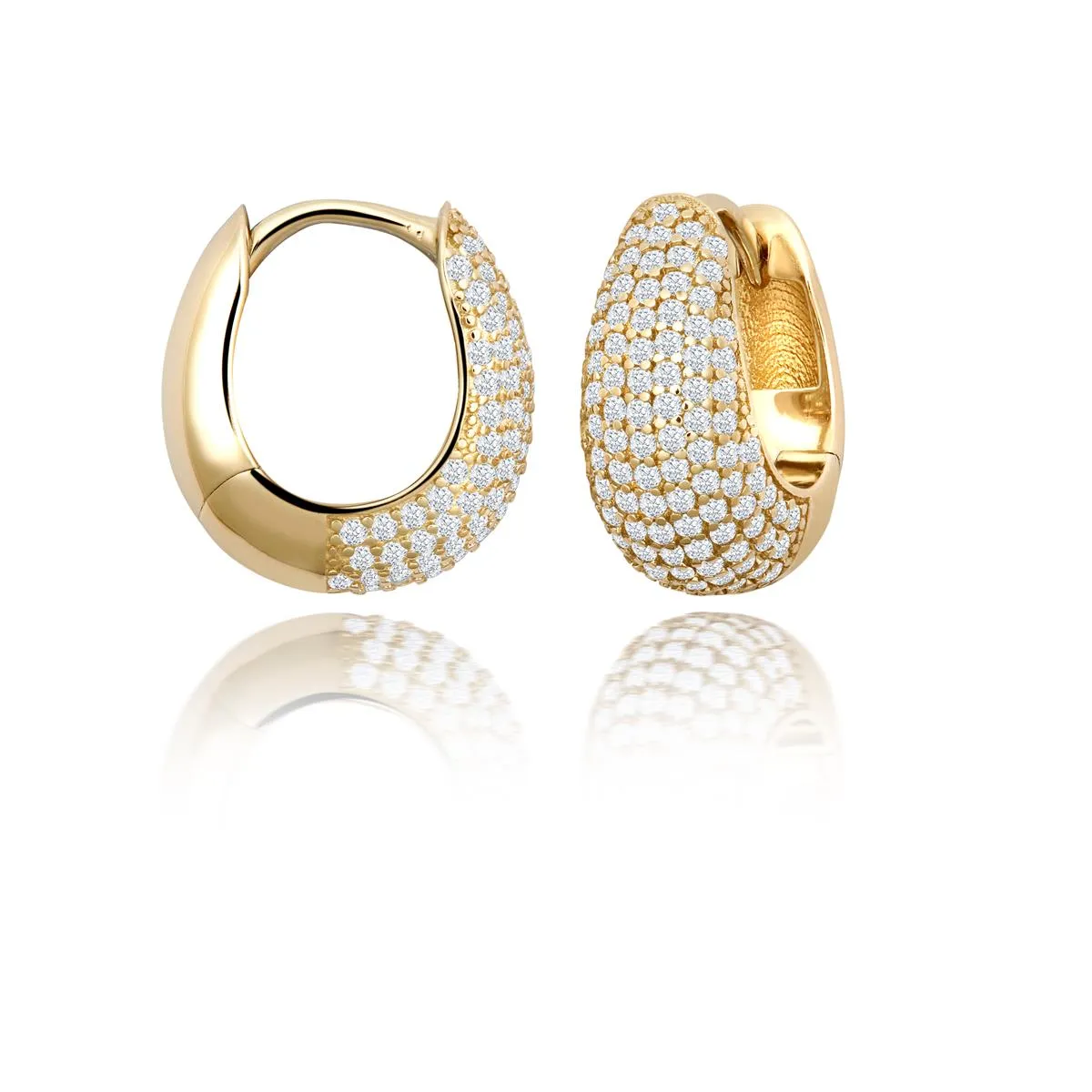 Achara Sparkling Chunky Small Huggie Hoop Earrings