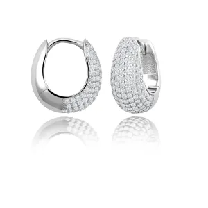 Achara Sparkling Chunky Small Huggie Hoop Earrings