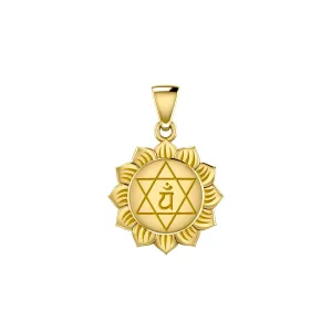 Anahata Heart Chakra 14K Solid Gold Pendant GPD5628