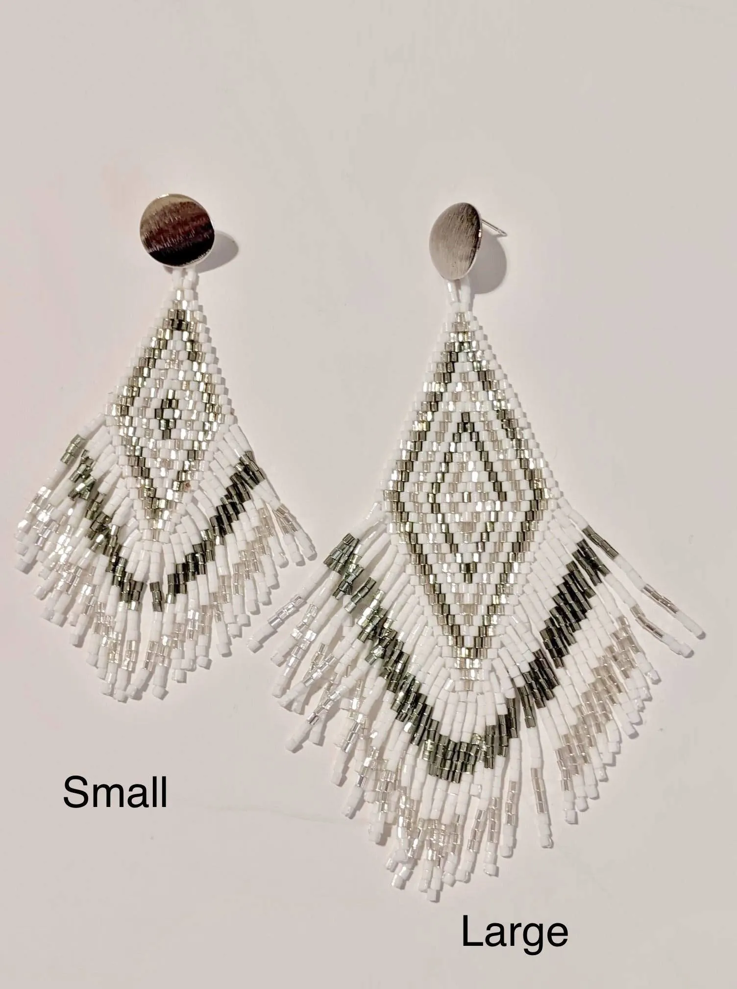 Anitha Beaded Earrings in Silver