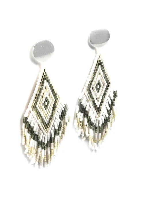 Anitha Beaded Earrings in Silver