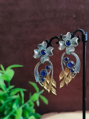 Antique Glow Oxidised Dangler Earrings | Sarichka