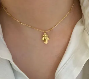 Arabic Lucky Hamsa Hand Pendant Necklace Women Men