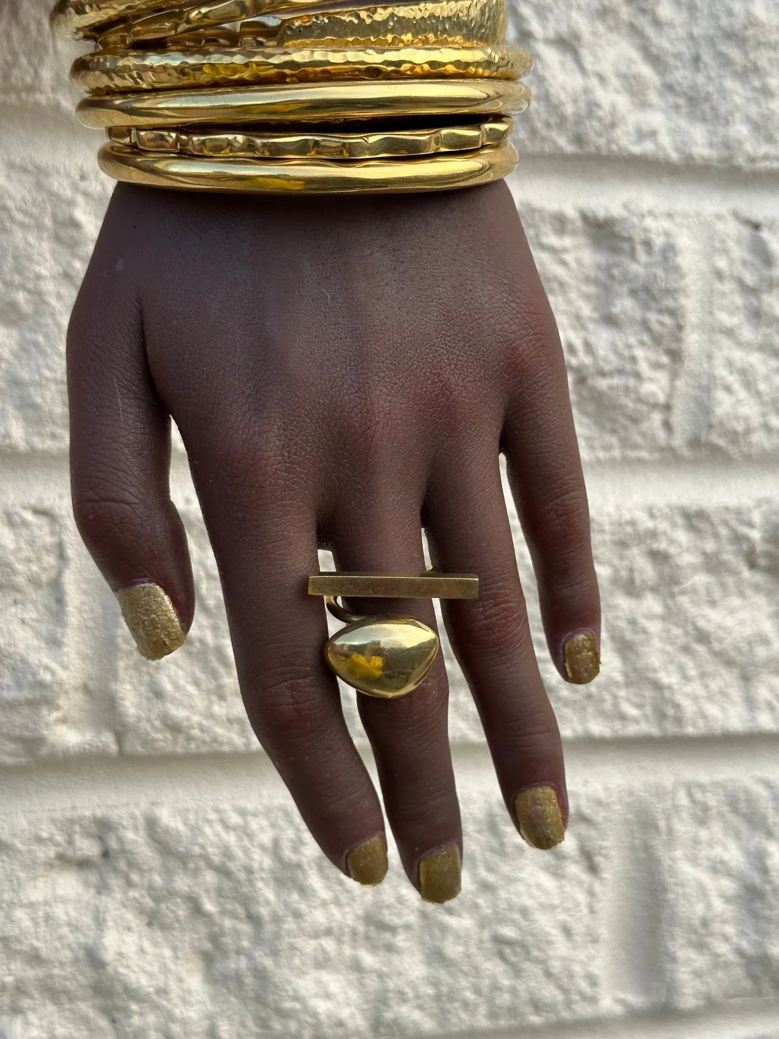 Asymmetric Brass Statement Ring