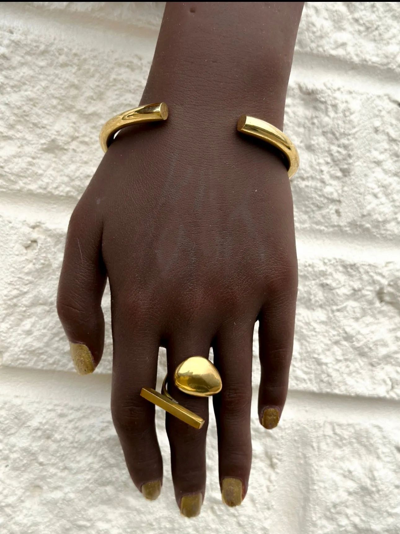 Asymmetric Brass Statement Ring