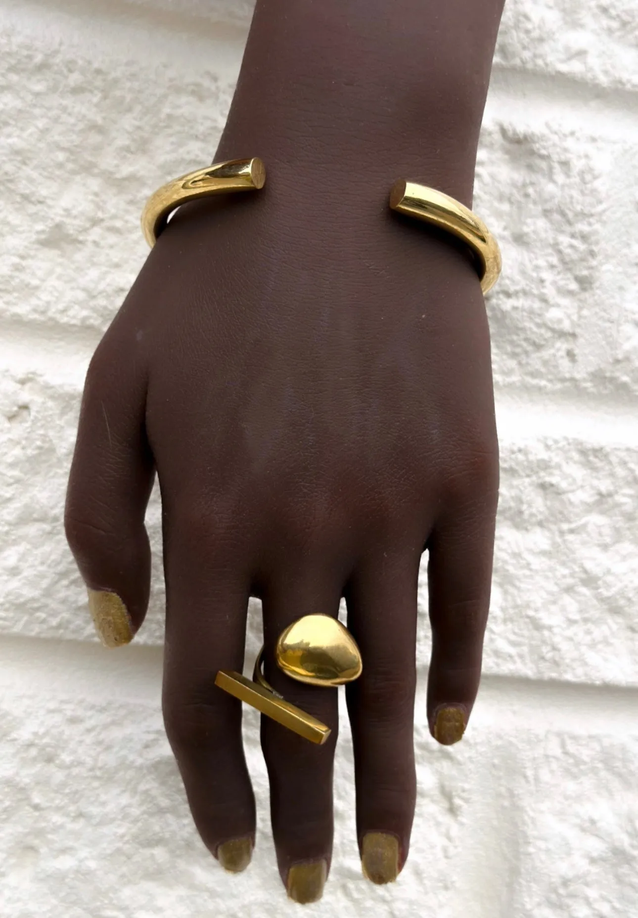 Asymmetric Brass Statement Ring