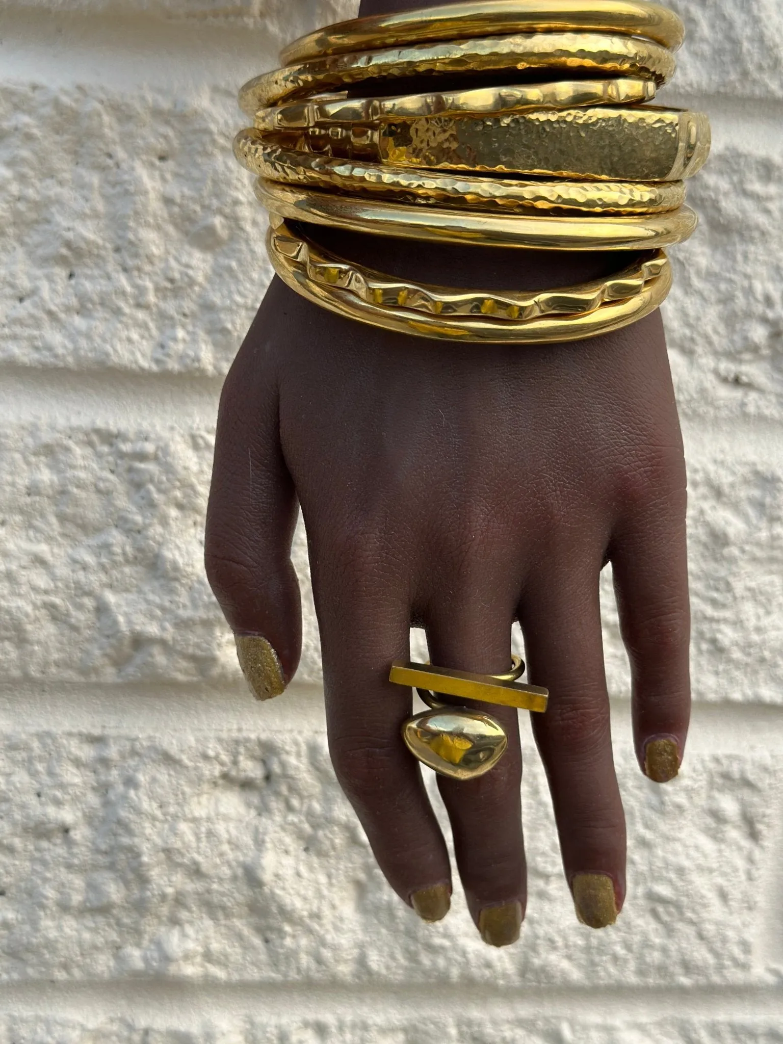 Asymmetric Brass Statement Ring