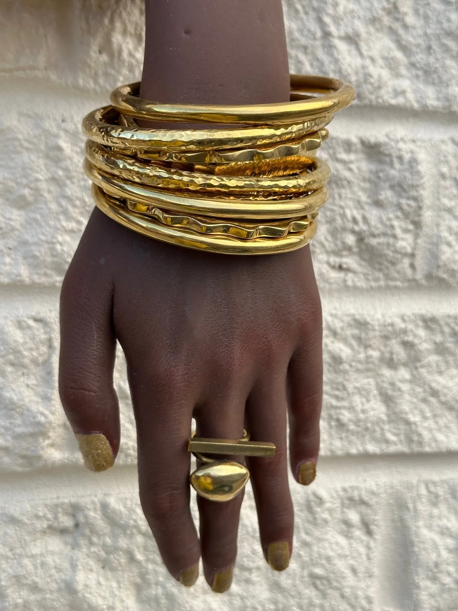 Asymmetric Brass Statement Ring