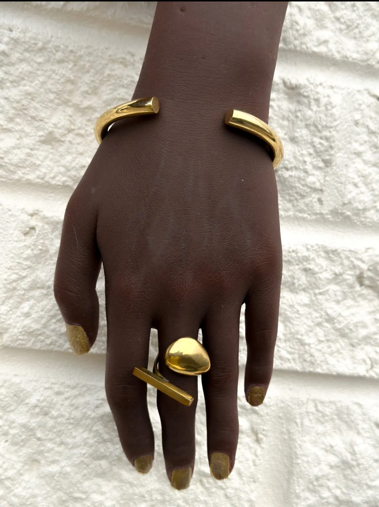 Asymmetric Brass Statement Ring